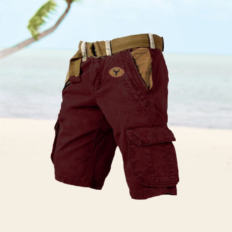 Comfort Cargo Shorts Belted Multi Pocket