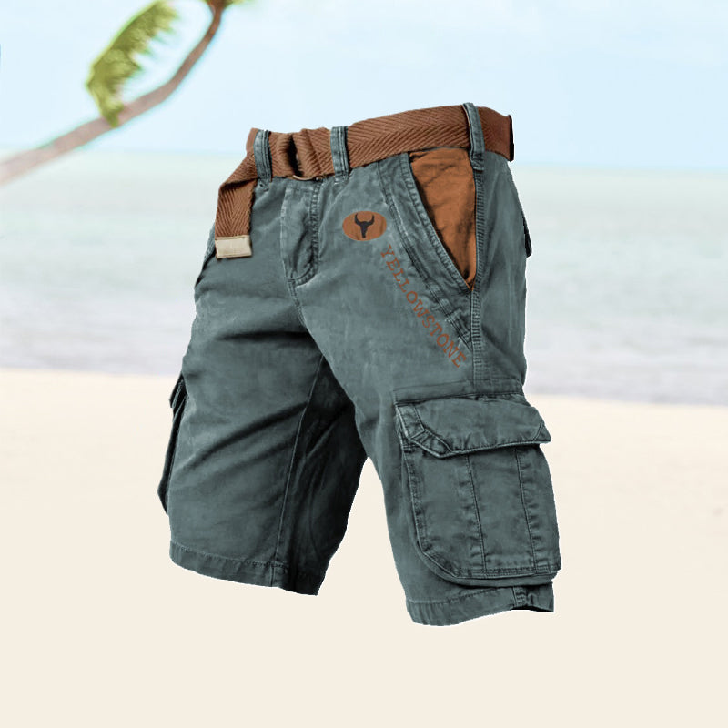 Comfort Cargo Shorts Belted Multi Pocket