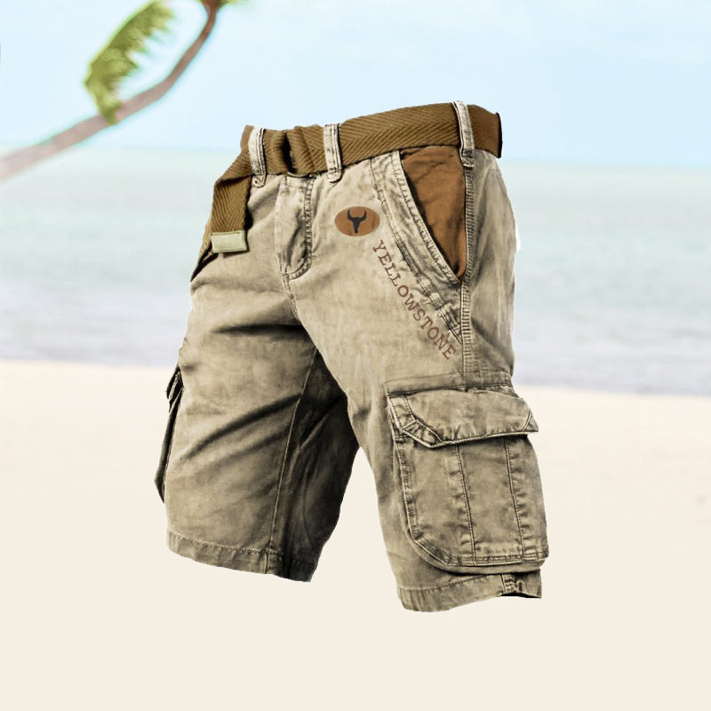 Comfort Cargo Shorts Belted Multi Pocket