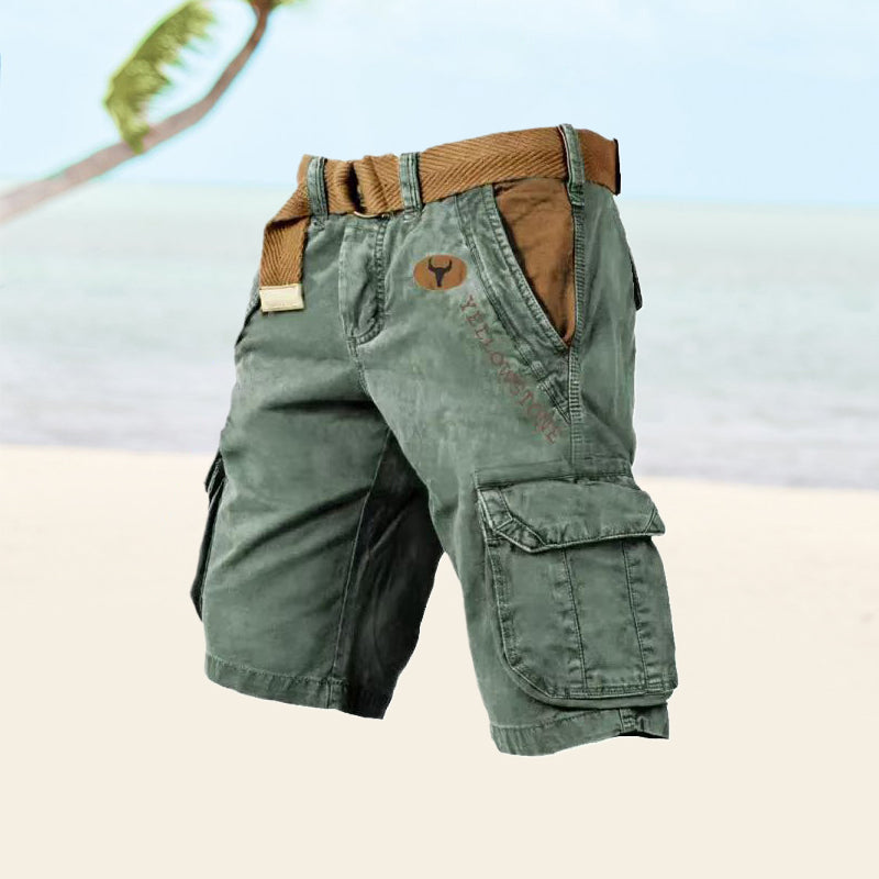 Comfort Cargo Shorts Belted Multi Pocket