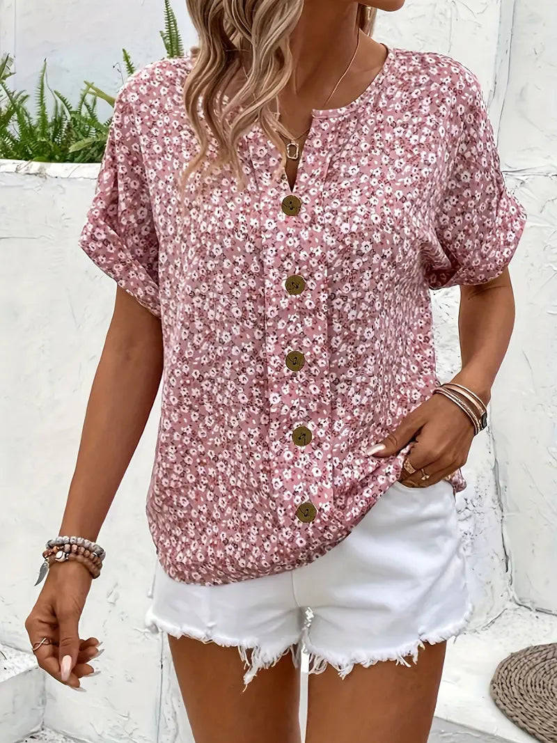 Chic Floral Blouse Women’s | Button Front