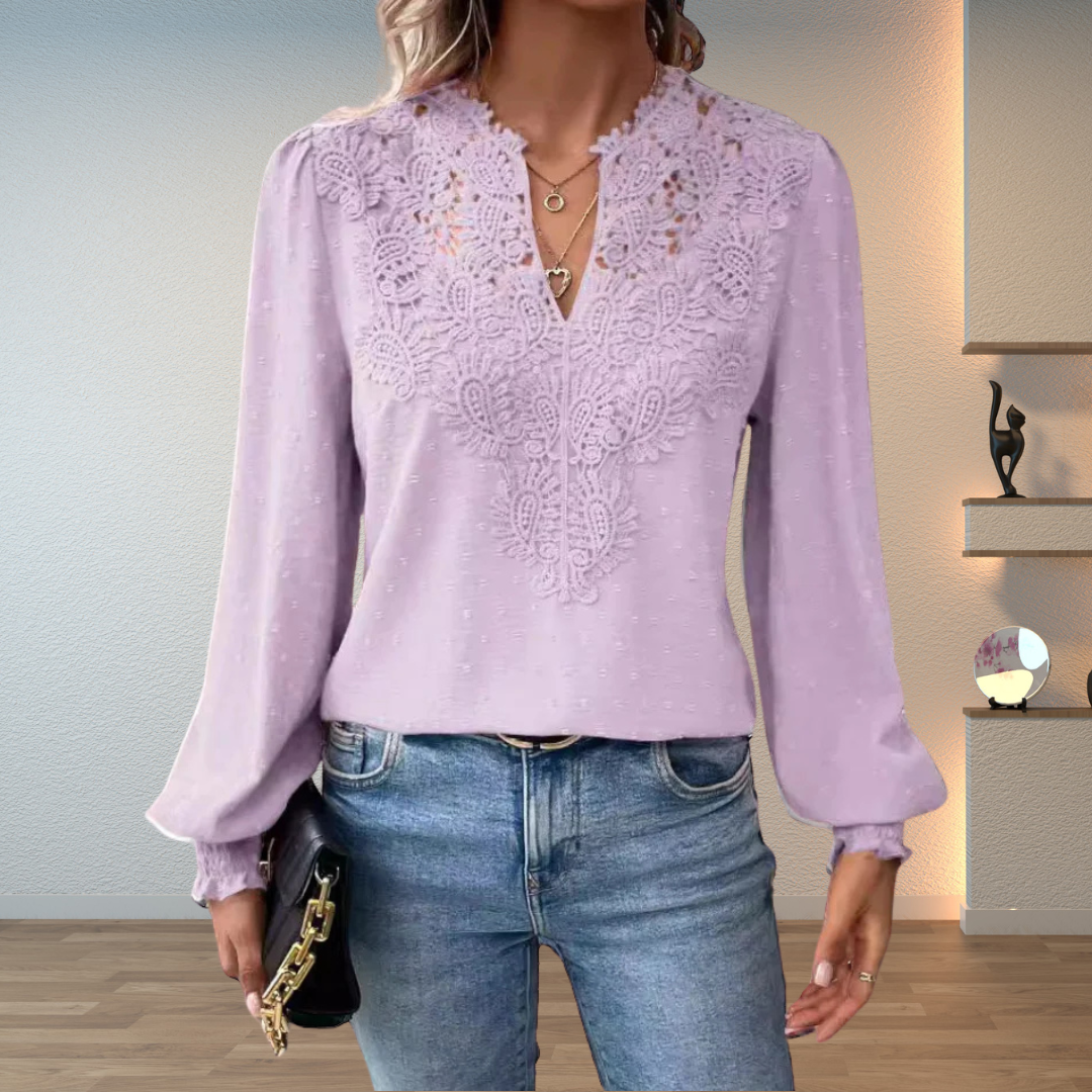 Lightweight &amp; Stylish Blouse | Embroidered V-Neck