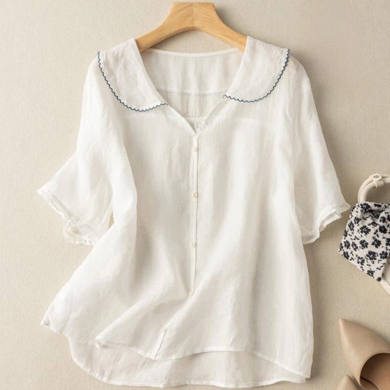 Women’s Vintage Blouse | Scalloped Collar