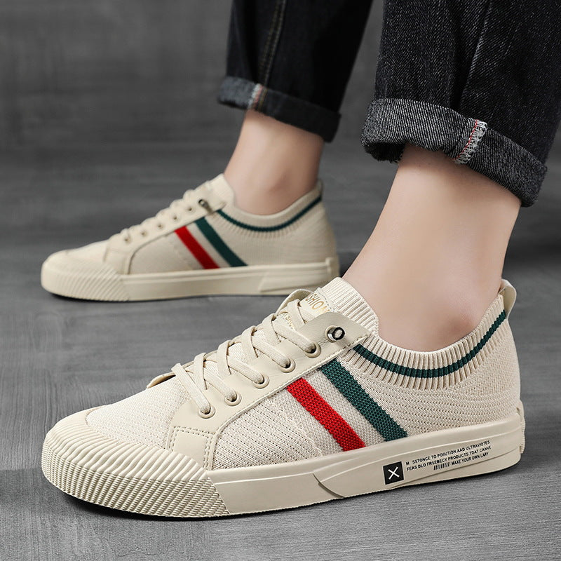 Comfort Trainers | Knit Stripe Lace Up