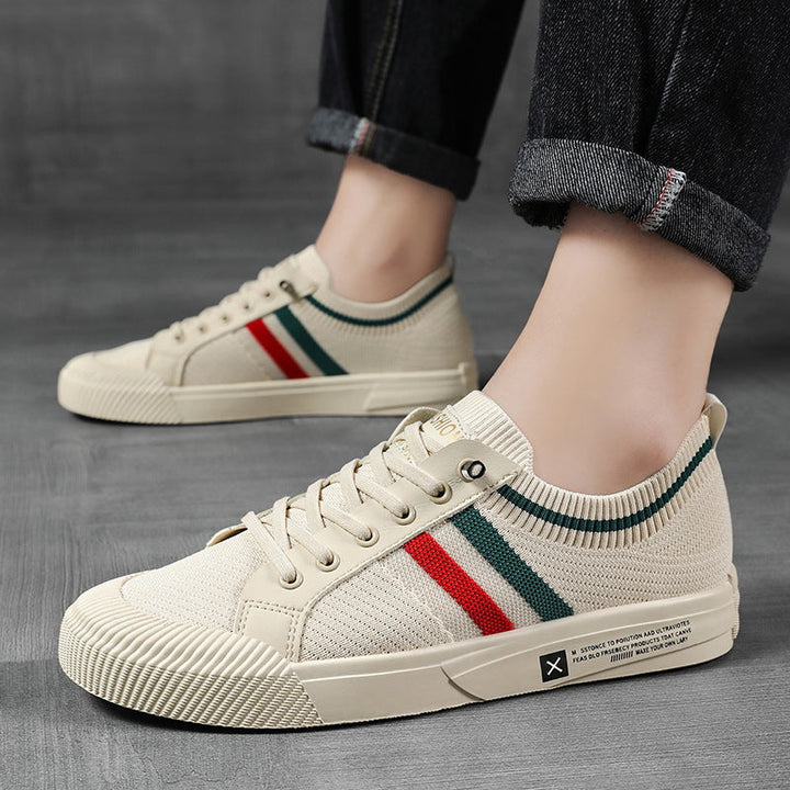 Comfort Trainers | Knit Stripe Lace Up