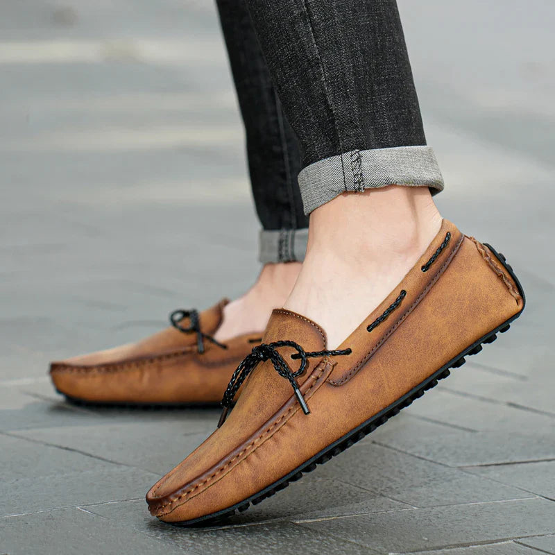 Leather Slip-On Loafers for Men