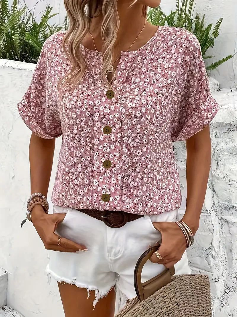 Chic Floral Blouse Women’s | Button Front