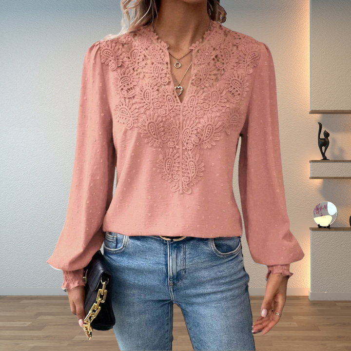 Lightweight &amp; Stylish Blouse | Embroidered V-Neck