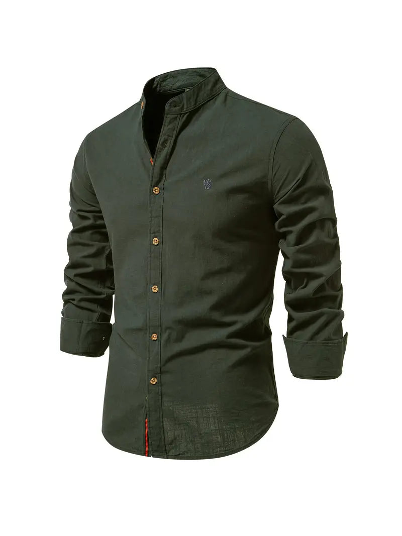 Stylish Shirt Men’s Long Sleeve Stand Collar