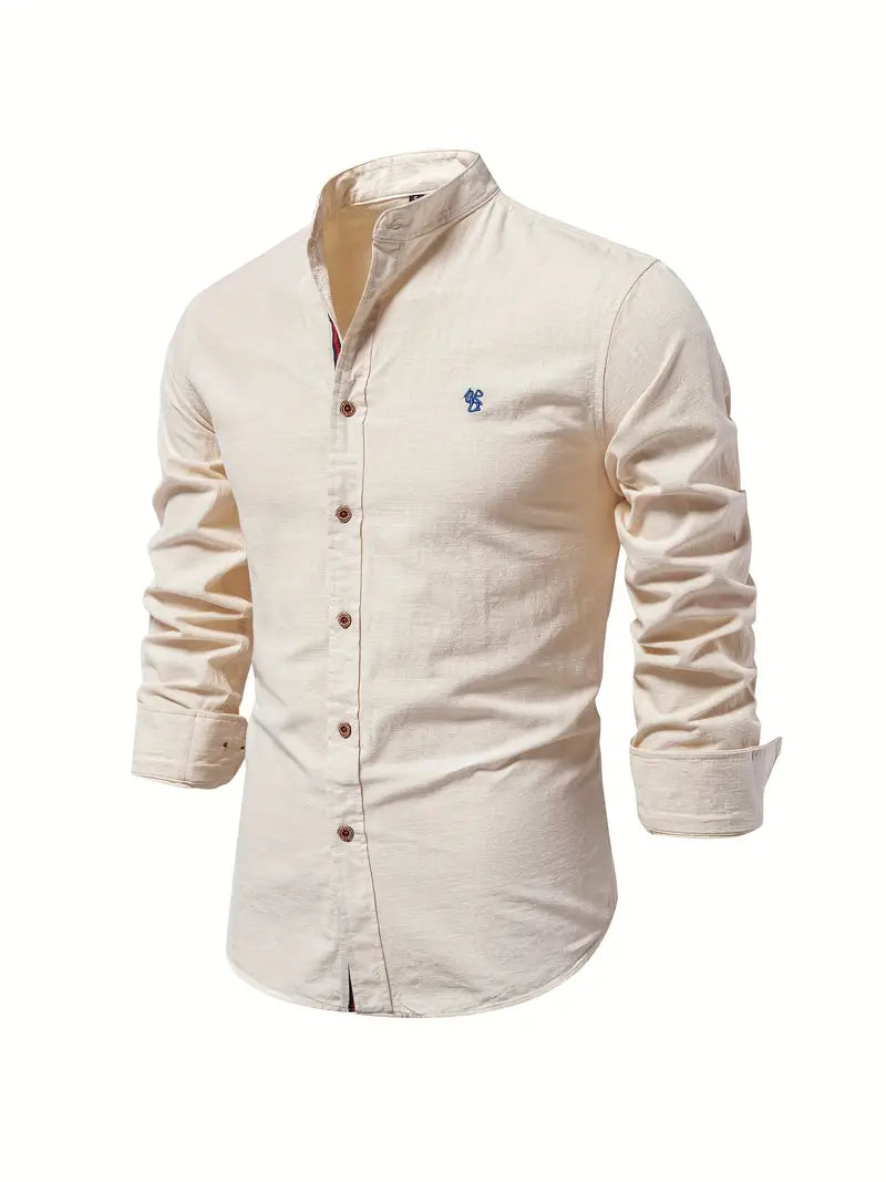Stylish Shirt Men’s Long Sleeve Stand Collar