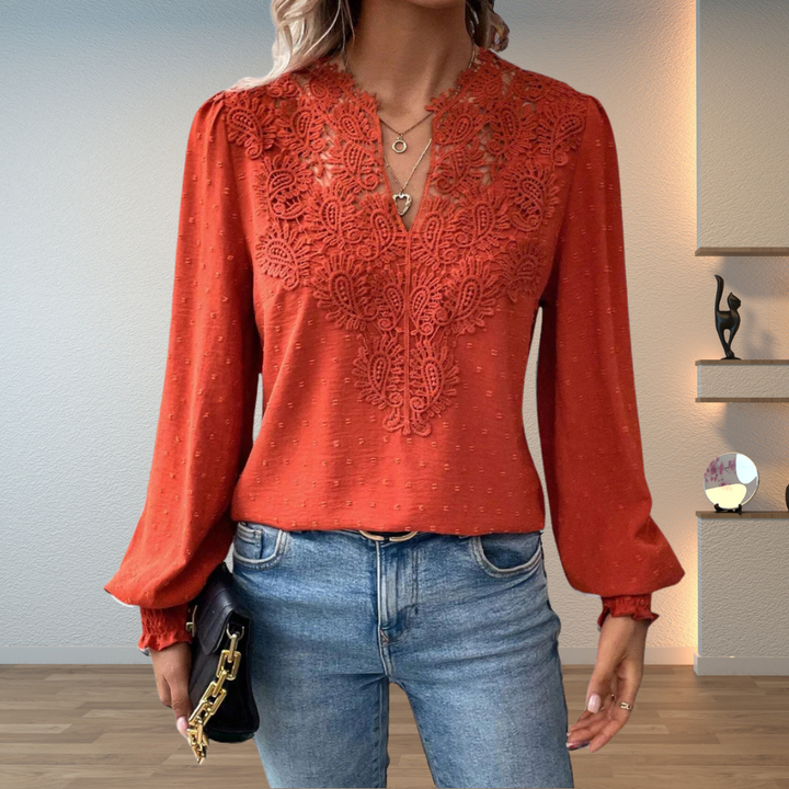 Lightweight &amp; Stylish Blouse | Embroidered V-Neck