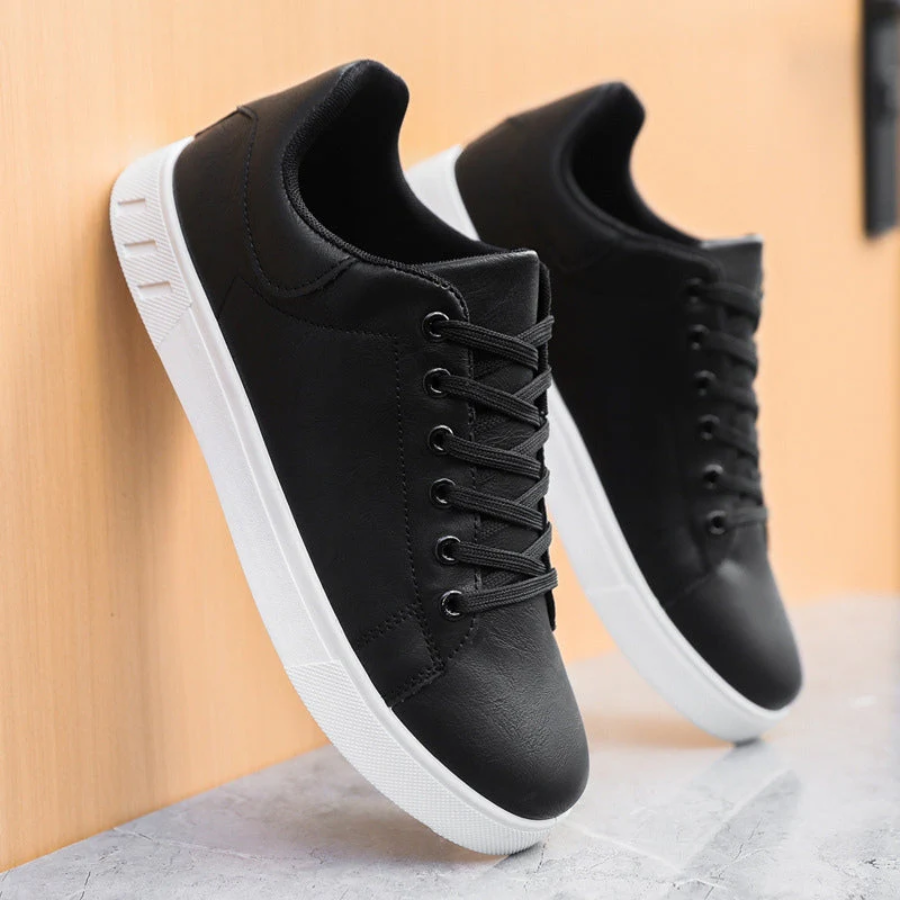 Lace Up Leather Trainers | Low Top