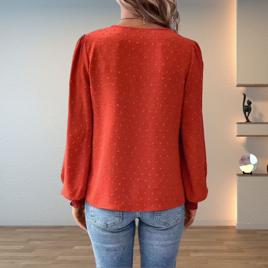 Lightweight &amp; Stylish Blouse | Embroidered V-Neck