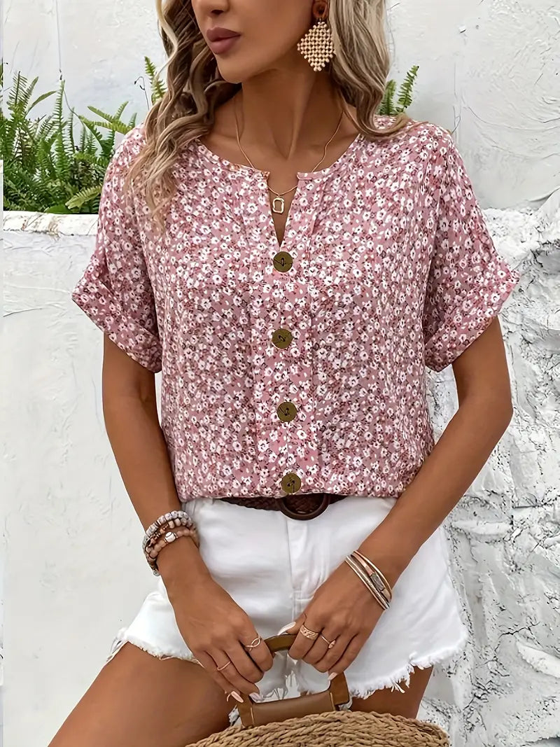 Chic Floral Blouse Women’s | Button Front