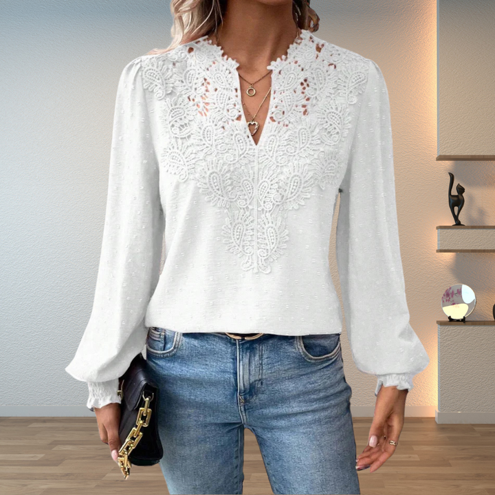 Lightweight &amp; Stylish Blouse | Embroidered V-Neck