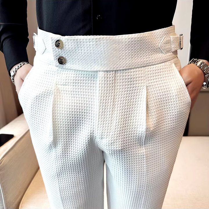Men’s Pleated Waffle Dress Pants