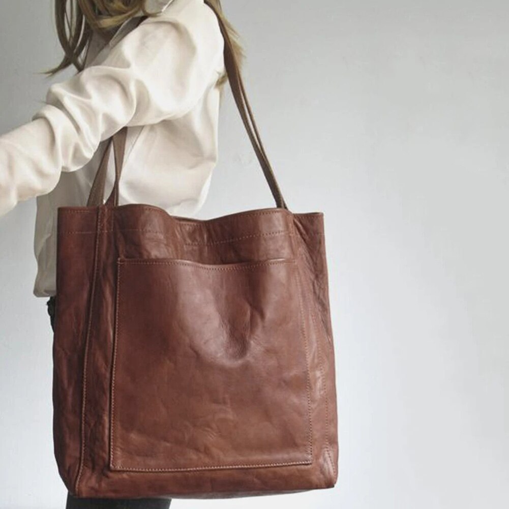 Elegant Leather Tote Bag | Top Handle