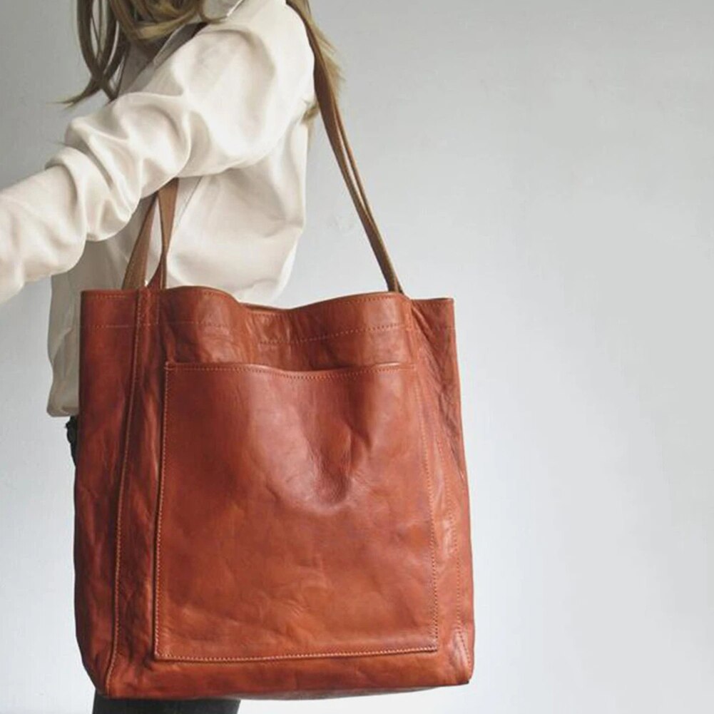 Elegant Leather Tote Bag | Top Handle