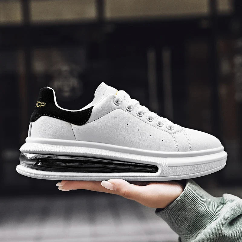 Low-Top Leather Lace-Up Sneakers