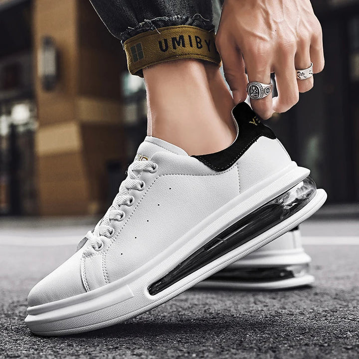 Low-Top Leather Lace-Up Sneakers