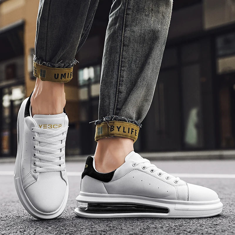 Low-Top Leather Lace-Up Sneakers