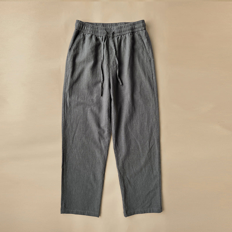 Comfortable Linen Trousers Elastic Waist Drawstring
