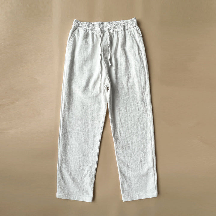 Comfortable Linen Trousers Elastic Waist Drawstring