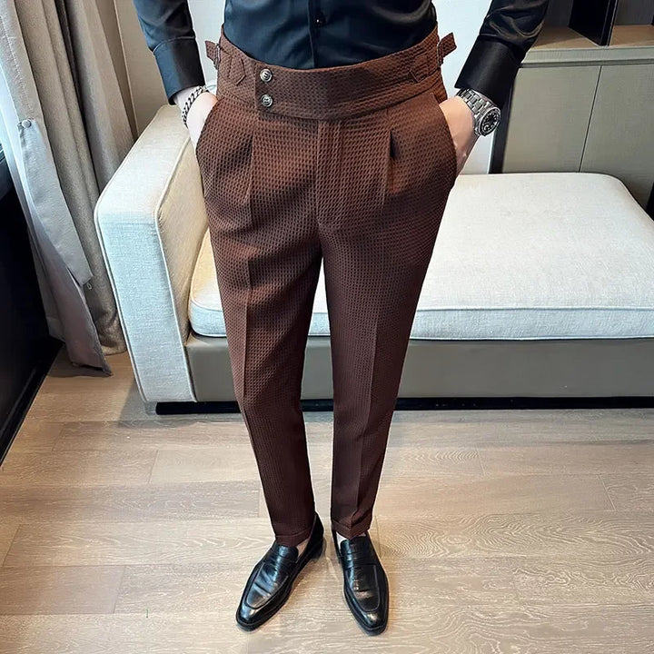 Men’s Pleated Waffle Dress Pants