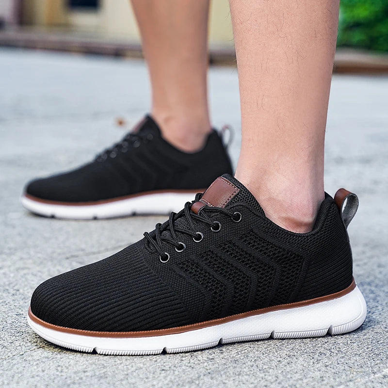 Comfortable Knit Lace-Up Sneakers