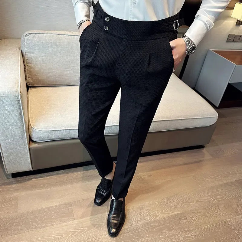 Men’s Pleated Waffle Dress Pants