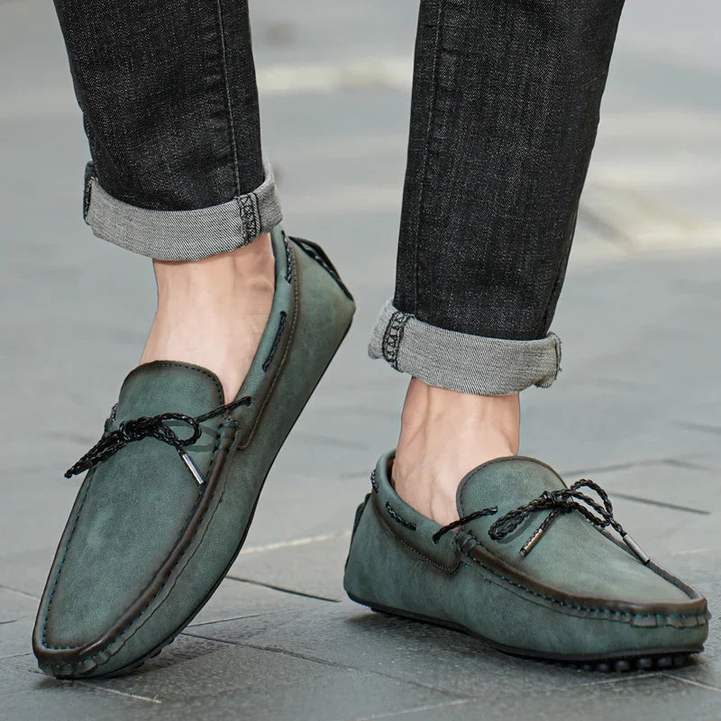 Leather Slip-On Loafers for Men