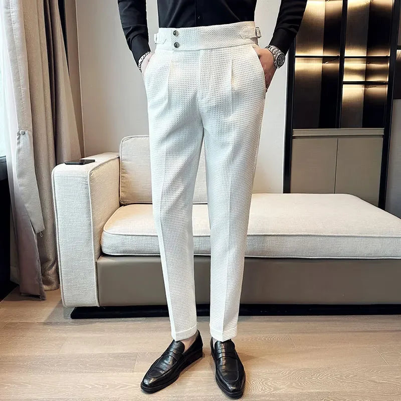 Men’s Pleated Waffle Dress Pants