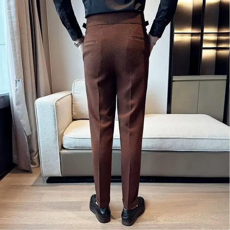 Men’s Pleated Waffle Dress Pants