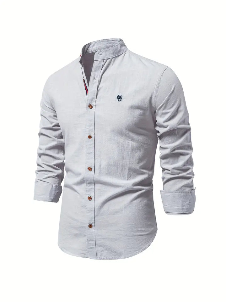 Stylish Shirt Men’s Long Sleeve Stand Collar