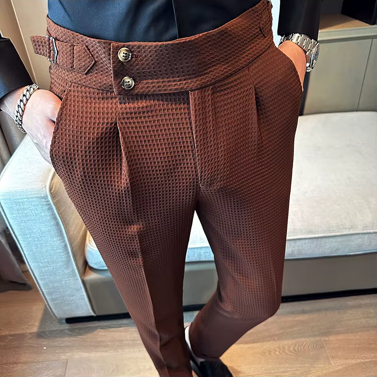 Men’s Pleated Waffle Dress Pants