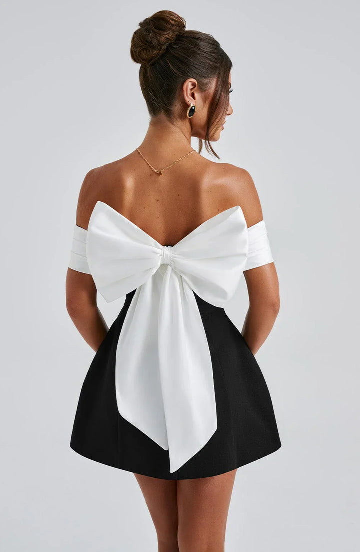Backless Bow Mini Dress