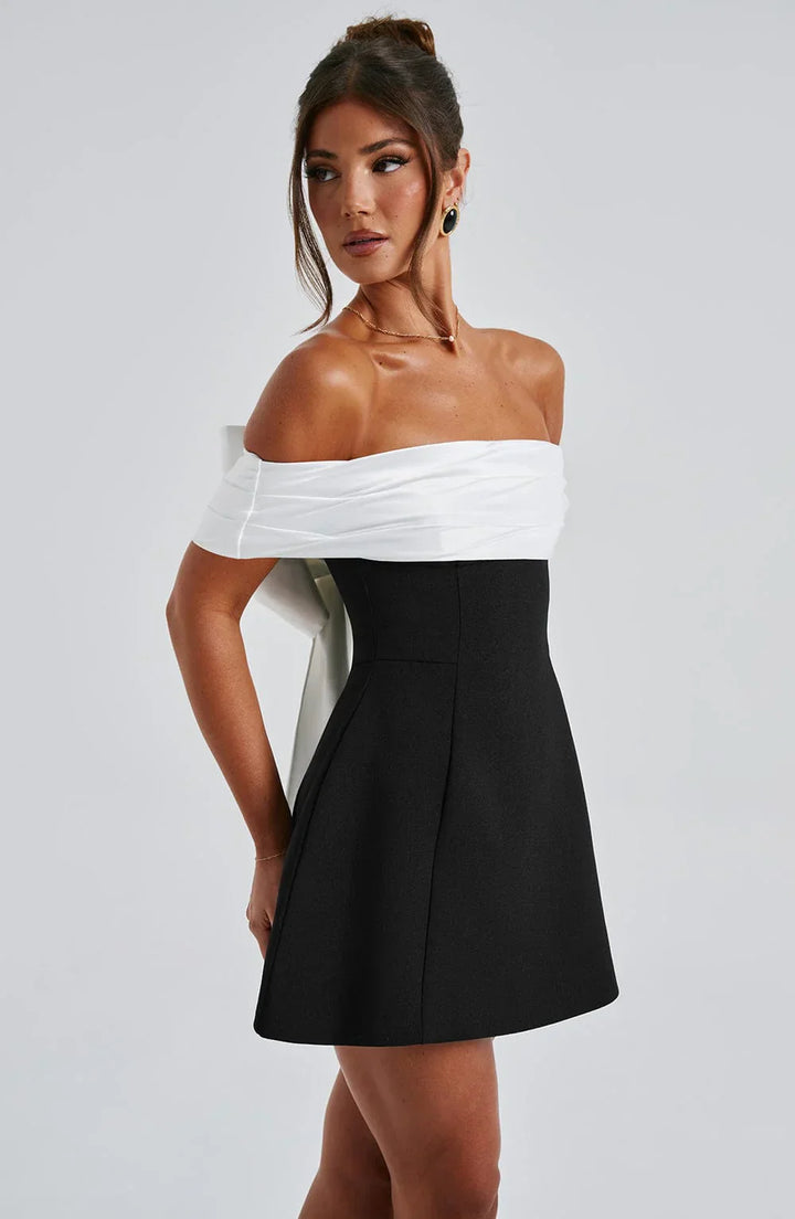 Backless Bow Mini Dress
