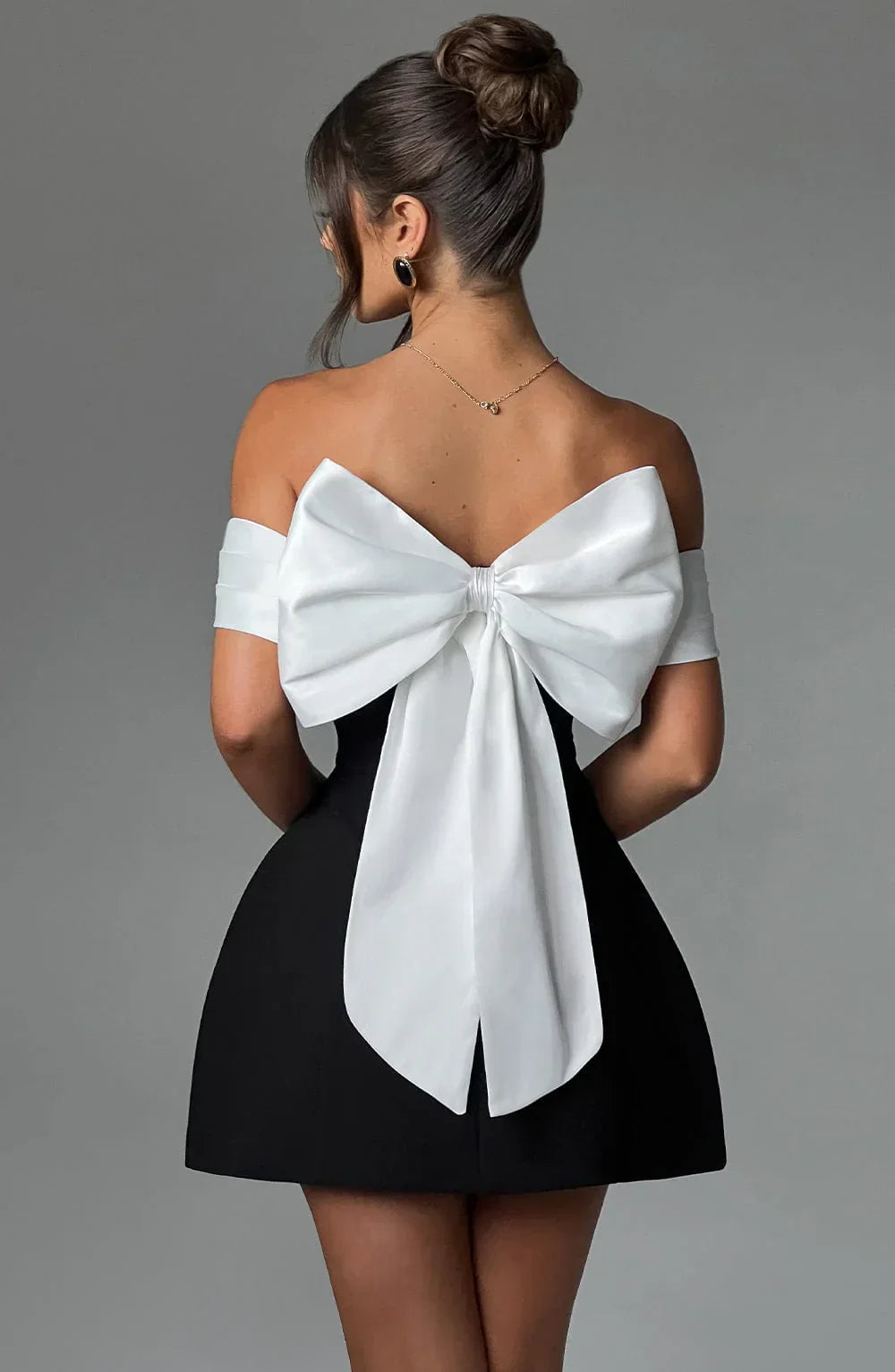 Backless Bow Mini Dress