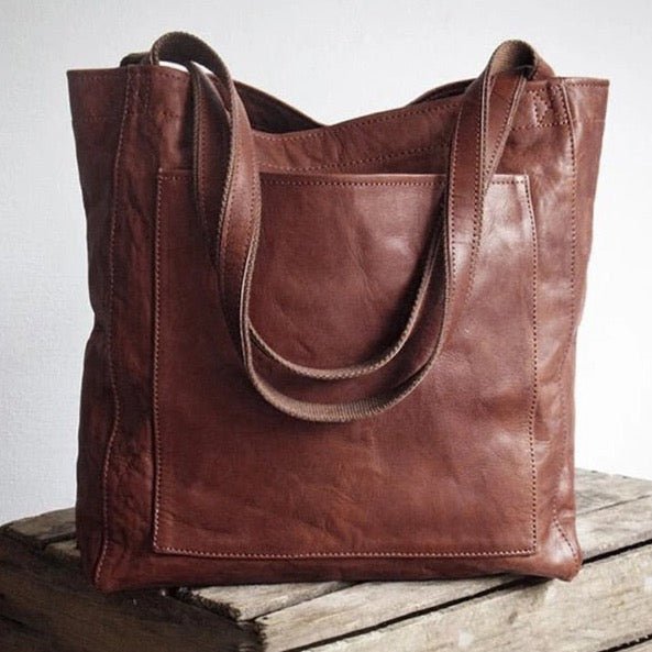 Elegant Leather Tote Bag | Top Handle