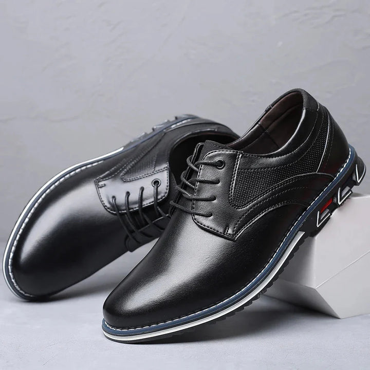 Oxford Leather Lace-Up Low-Top Shoes