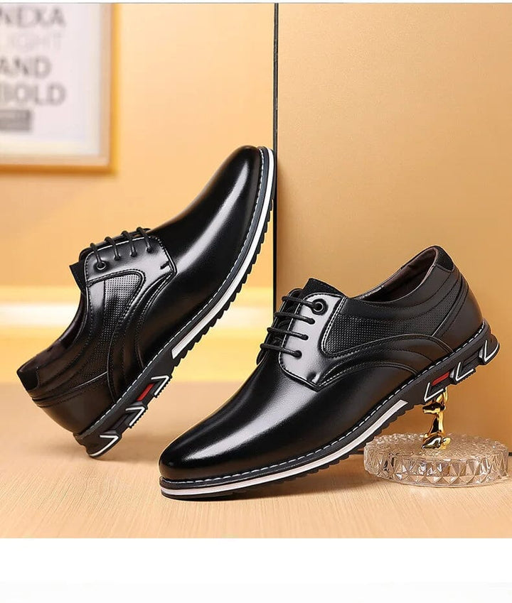 Oxford Leather Lace-Up Low-Top Shoes